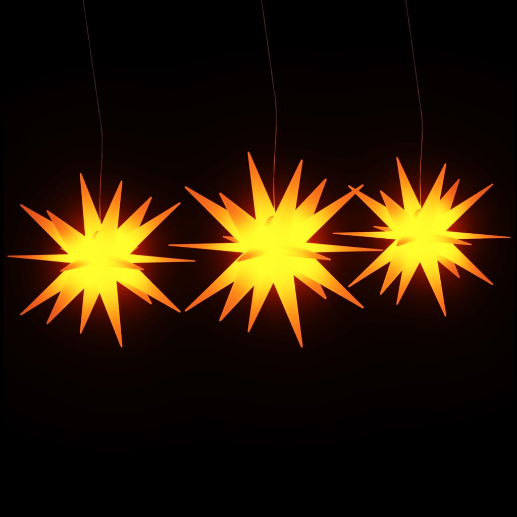 Lampes de Noël vidaxl avec LEDS 3 pcs pliants jaunes