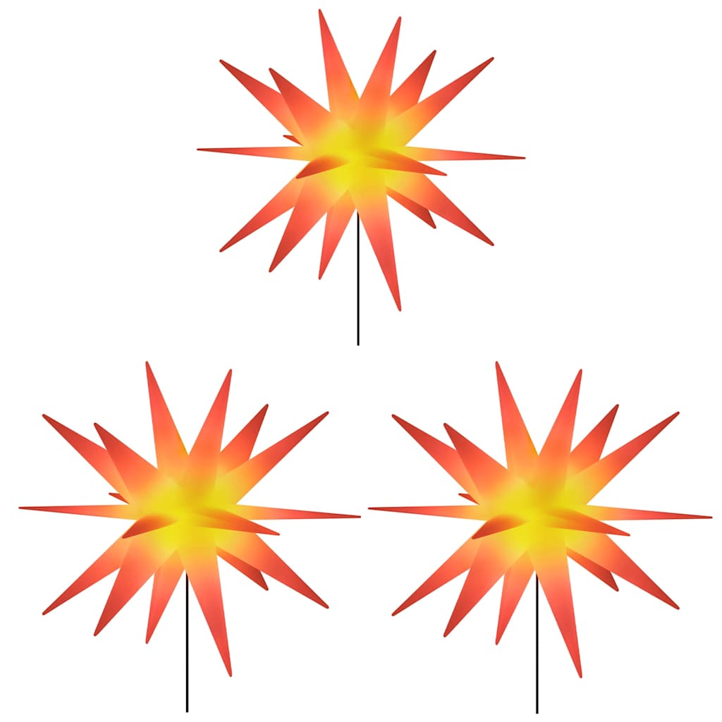 Lampes de Noël Vidaxl avec goupille de terre et LED 3 ST 35 cm Rouge