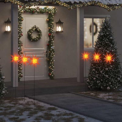 Lampes de Noël Vidaxl avec goupille de terre et LED 3 ST 35 cm Rouge