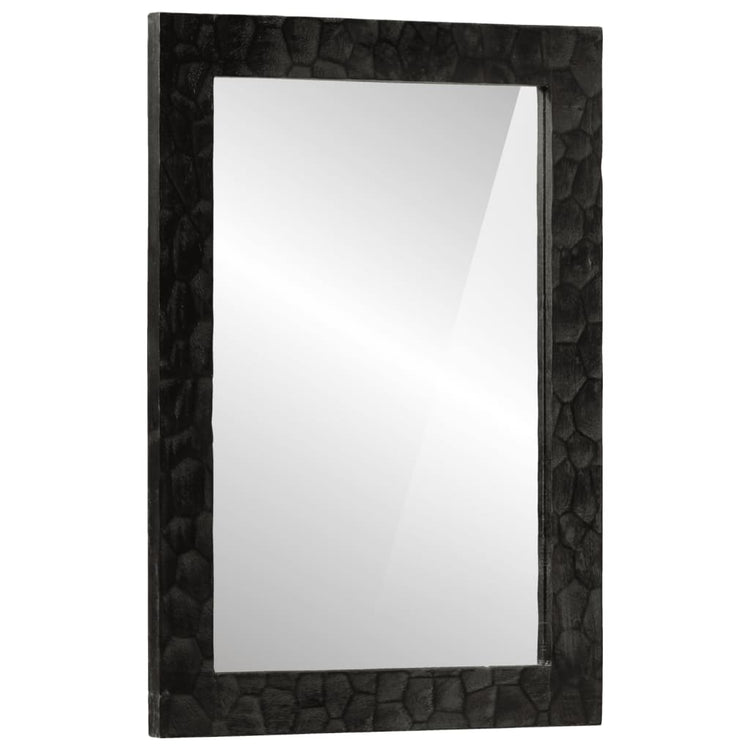 Miroir de salle de bain Vidaxl 50x70x2,5 cm Bois de mangue et en verre noir 50x70x2,5 cm