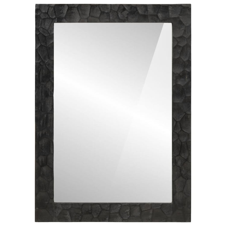 Miroir de salle de bain Vidaxl 50x70x2,5 cm Bois de mangue et en verre noir 50x70x2,5 cm