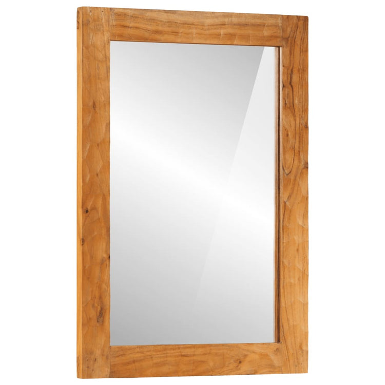 Miroir de salle de bain Vidaxl 50x70x2,5 cm en bois et verre d'acacia solide