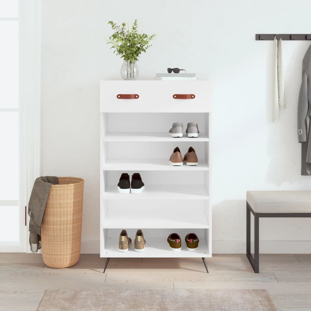 Vidaxx meuble à chaussures 60x35x105 cm bois d'ingénierie blanc