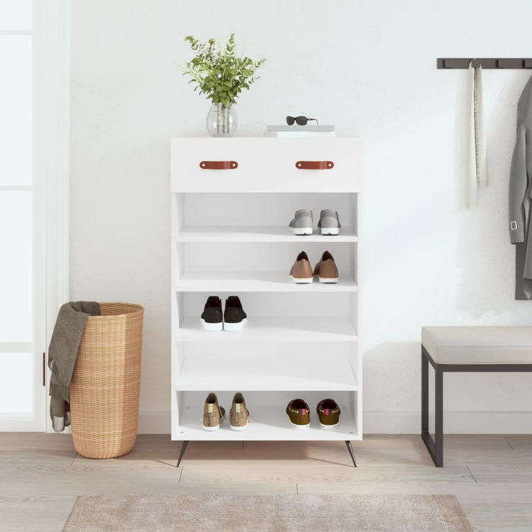 Vidaxx meuble à chaussures 60x35x105 cm bois d'ingénierie blanc