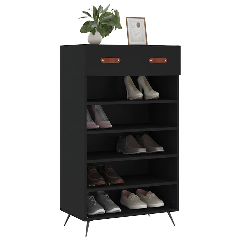 Vidaxx armoire à chaussures 60x35x105 cm bois fini noir