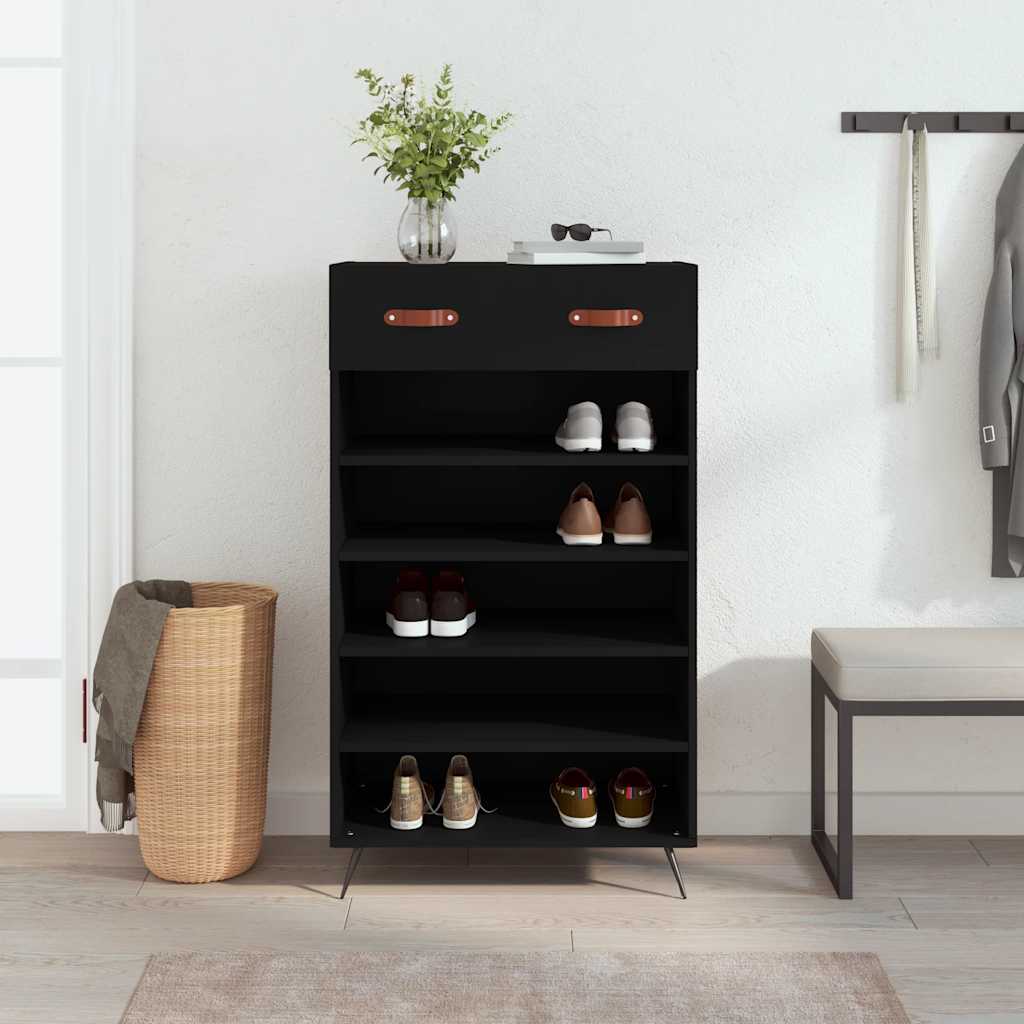 Vidaxx armoire à chaussures 60x35x105 cm bois fini noir