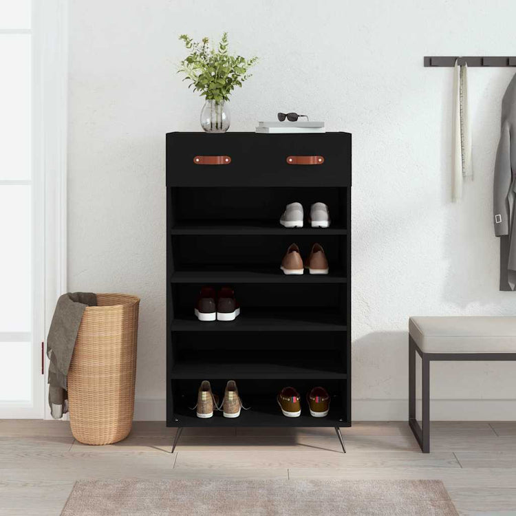 Vidaxx armoire à chaussures 60x35x105 cm bois fini noir