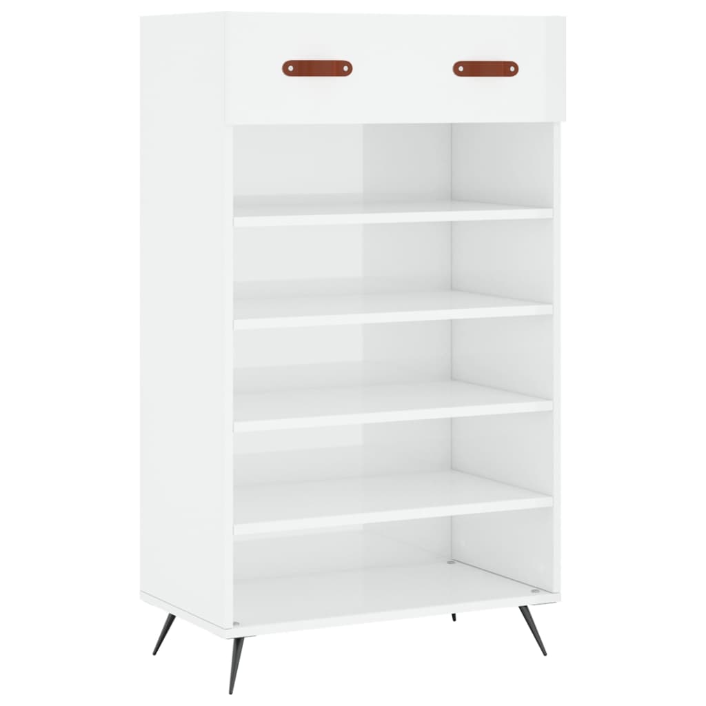 Vidaxx armoire à chaussures 60x35x105 cm bois fini blanc brillant
