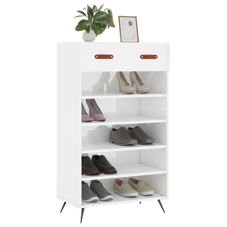 Vidaxx armoire à chaussures 60x35x105 cm bois fini blanc brillant