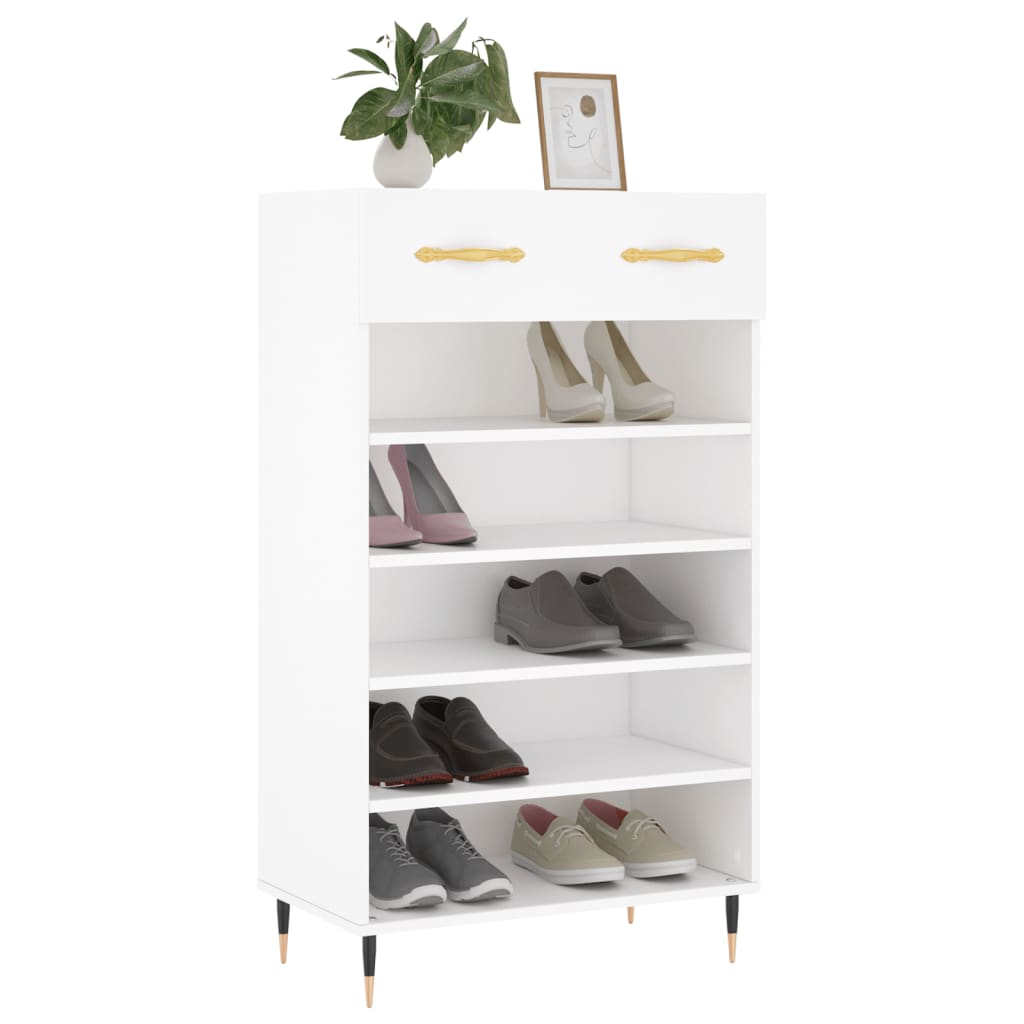 Vidaxx meuble à chaussures 60x35x105 cm bois d'ingénierie blanc