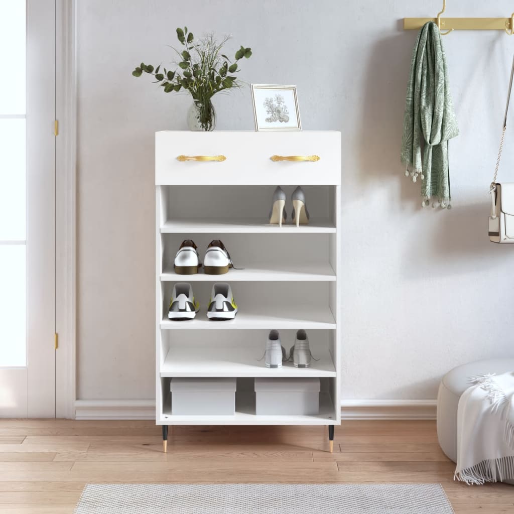Vidaxx meuble à chaussures 60x35x105 cm bois d'ingénierie blanc
