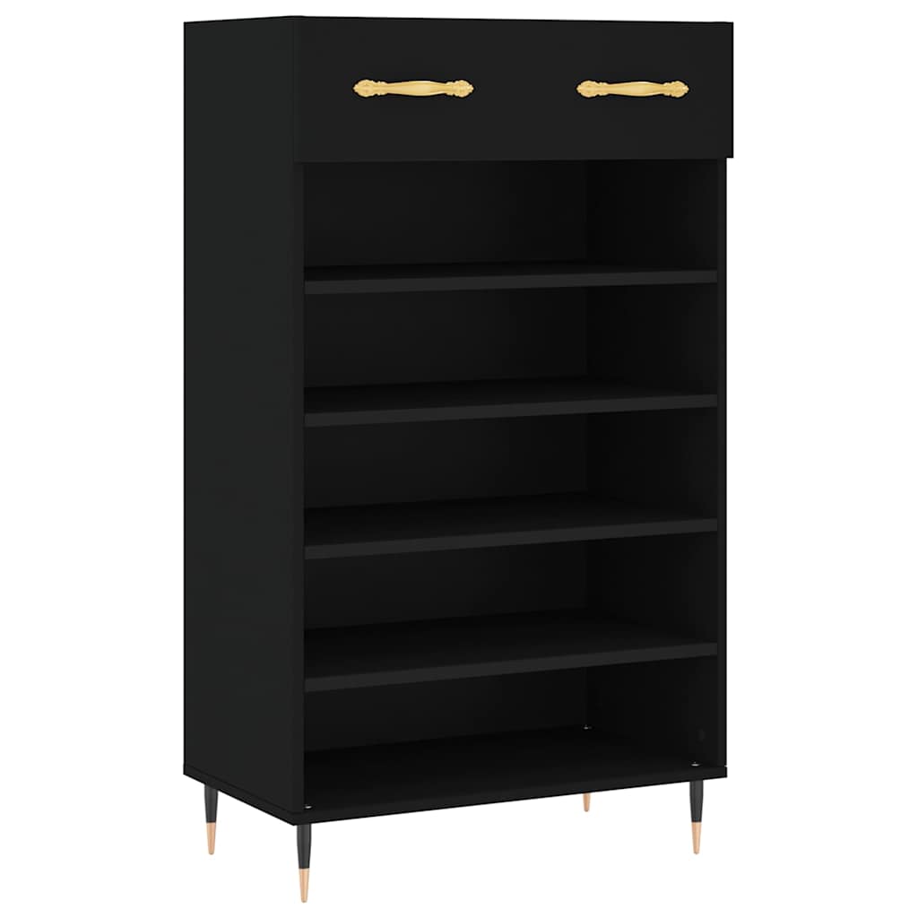 Vidaxx armoire à chaussures 60x35x105 cm bois fini noir
