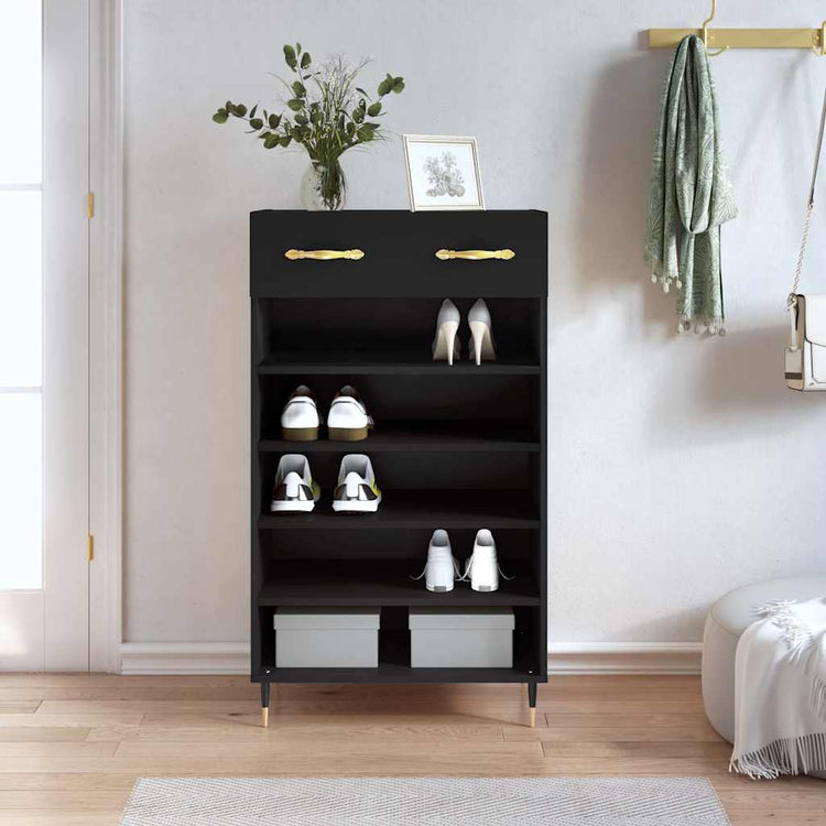 Vidaxx armoire à chaussures 60x35x105 cm bois fini noir