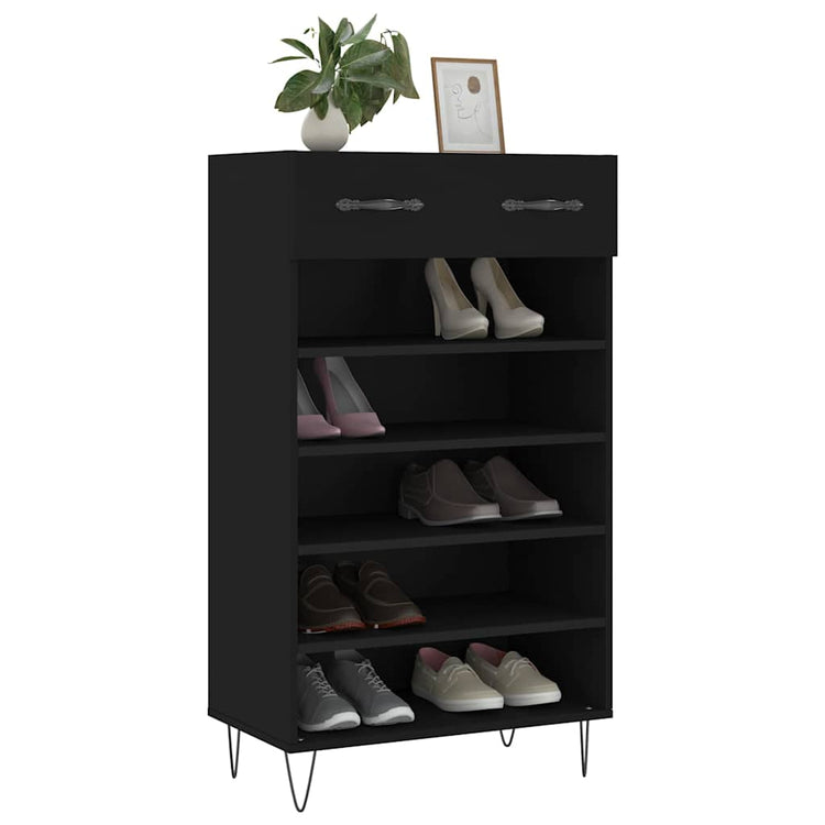 Vidaxx armoire à chaussures 60x35x105 cm bois fini noir