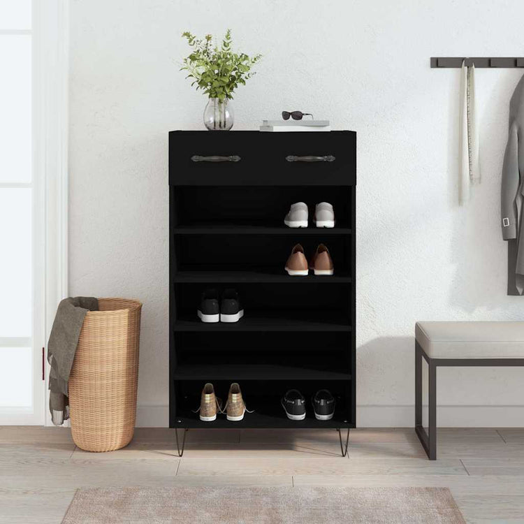 Vidaxx armoire à chaussures 60x35x105 cm bois fini noir