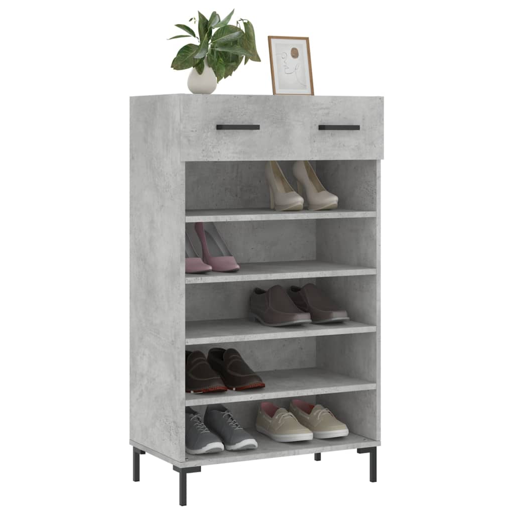 Vidaxx meuble à chaussures 60x35x105 cm dérivé du bois béton gris