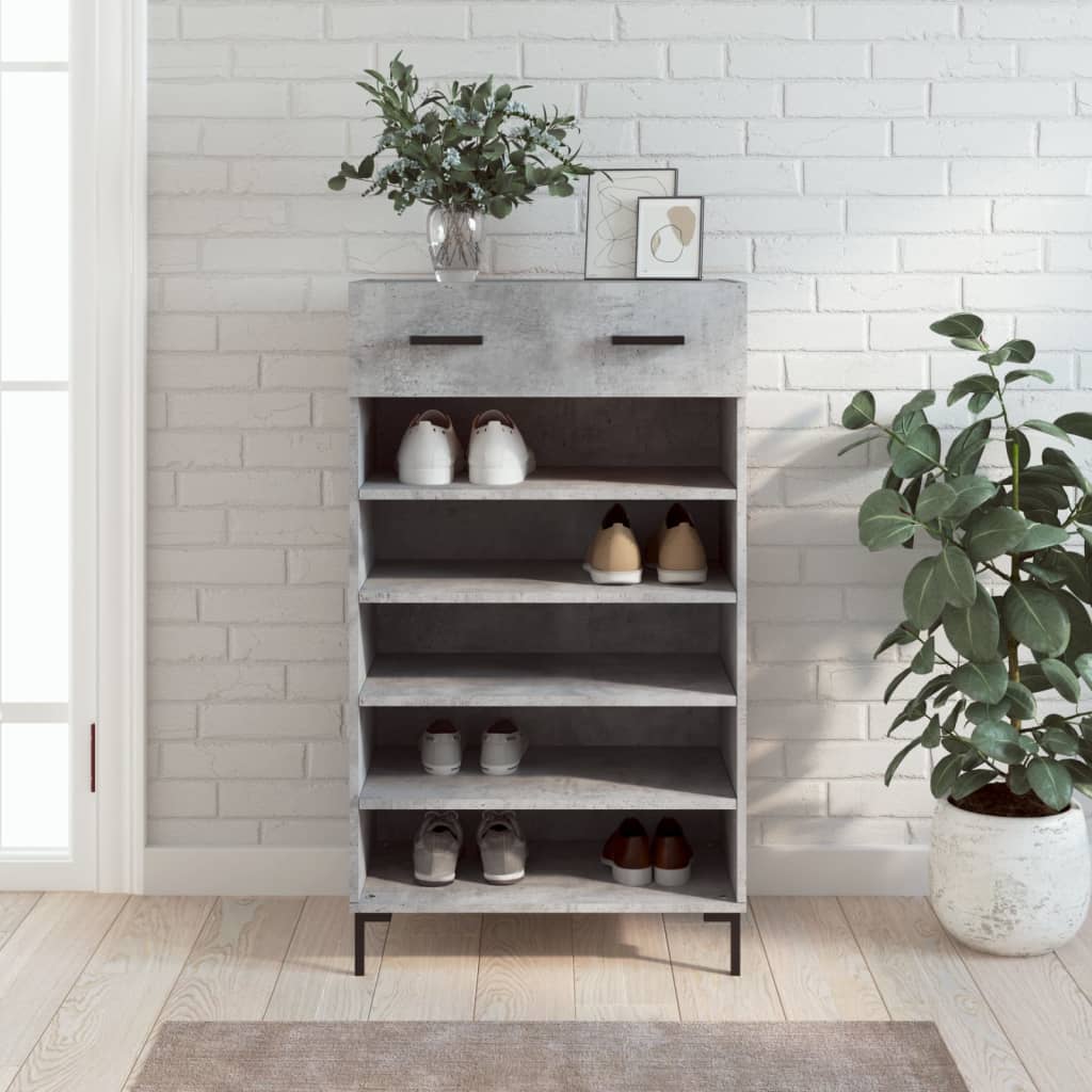 Vidaxx meuble à chaussures 60x35x105 cm dérivé du bois béton gris