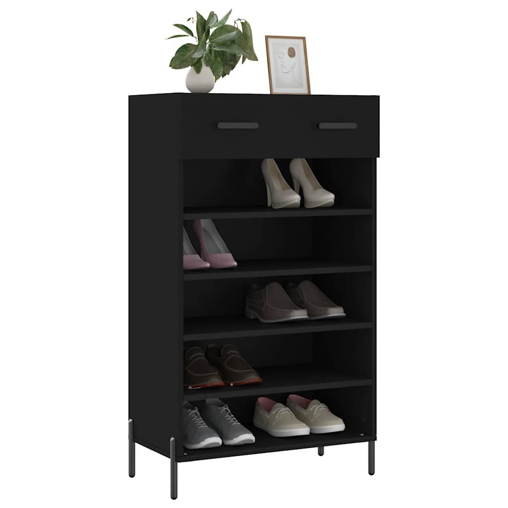 Vidaxx armoire à chaussures 60x35x105 cm bois fini noir