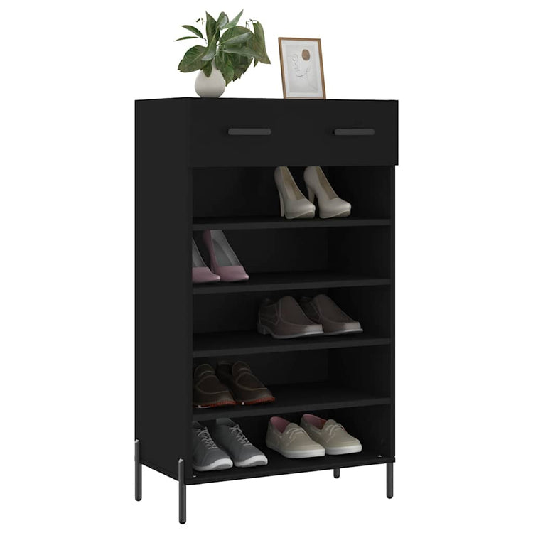 Vidaxx armoire à chaussures 60x35x105 cm bois fini noir