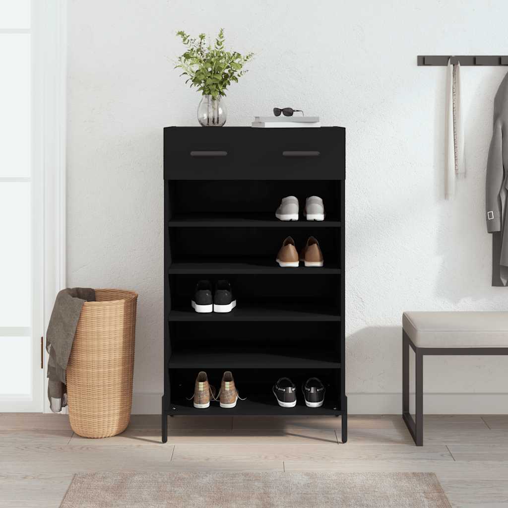 Vidaxx armoire à chaussures 60x35x105 cm bois fini noir