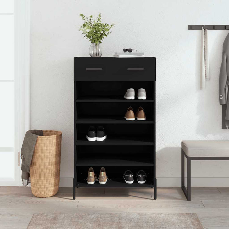 Vidaxx armoire à chaussures 60x35x105 cm bois fini noir