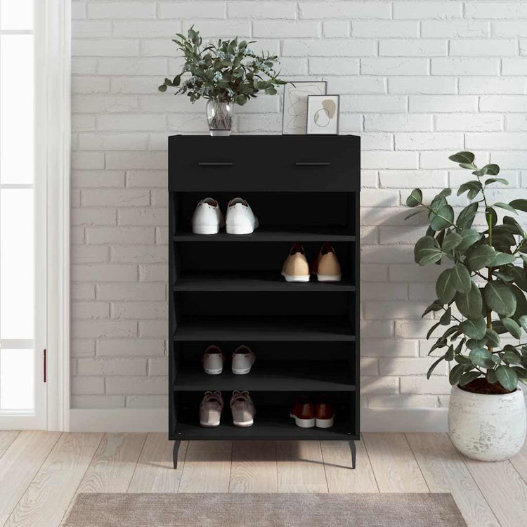 Vidaxx armoire à chaussures 60x35x105 cm bois fini noir