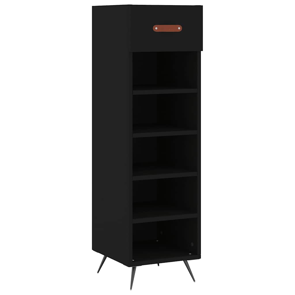 Vidaxx armoire à chaussures 30x35x105 cm bois fini noir