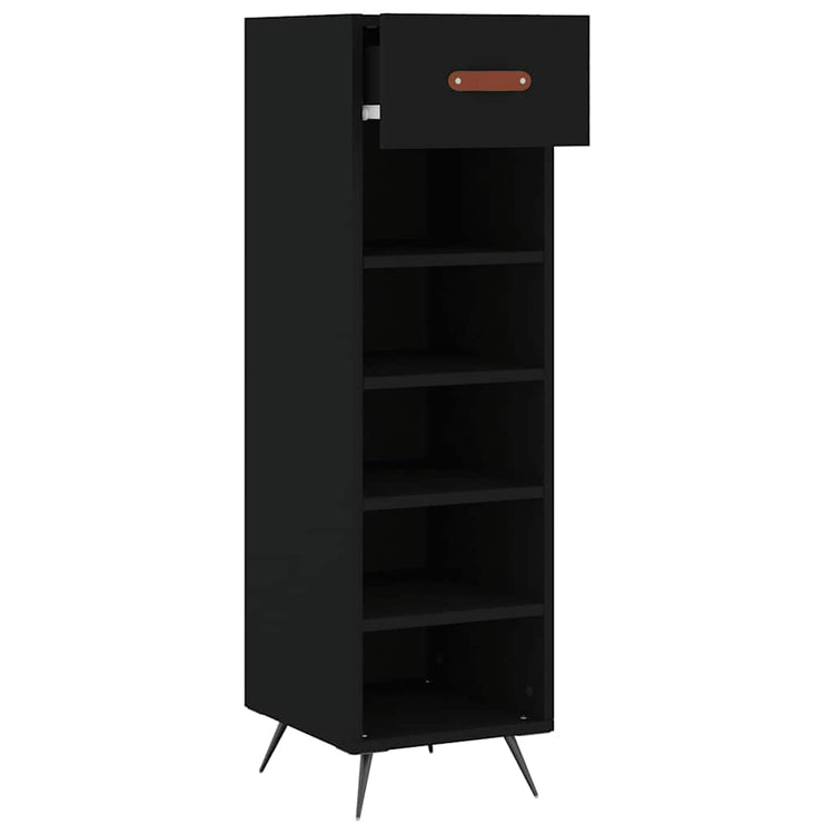 Vidaxx armoire à chaussures 30x35x105 cm bois fini noir