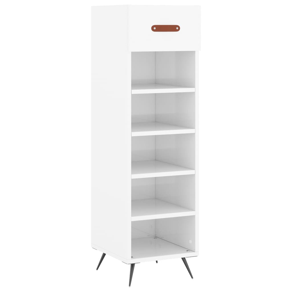 Vidaxx armoire à chaussures 30x35x105 cm bois fini blanc brillant