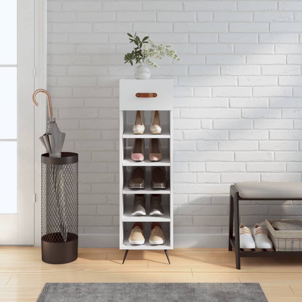 Vidaxx armoire à chaussures 30x35x105 cm bois fini blanc brillant