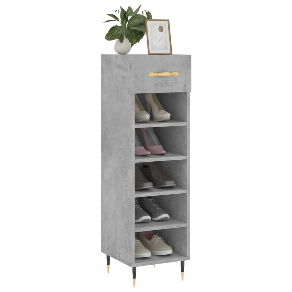 Vidaxx meuble à chaussures 30x35x105 cm dérivé du bois béton gris