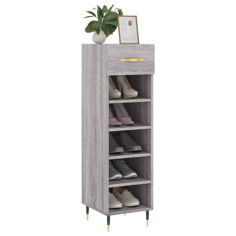 Vidaxx meuble à chaussures 30x35x105 cm bois d'ingénierie couleur chêne sonoma gris