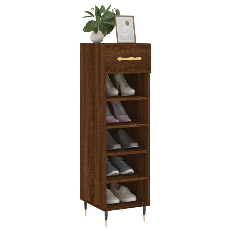 Vidaxx armoire à chaussures 30x35x105 cm bois fini couleur chêne marron