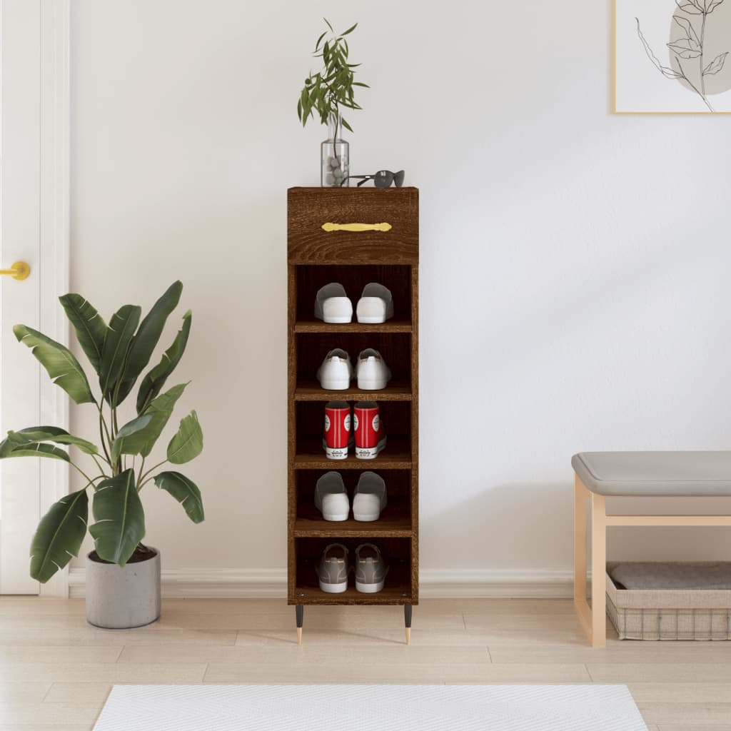 Vidaxx armoire à chaussures 30x35x105 cm bois fini couleur chêne marron