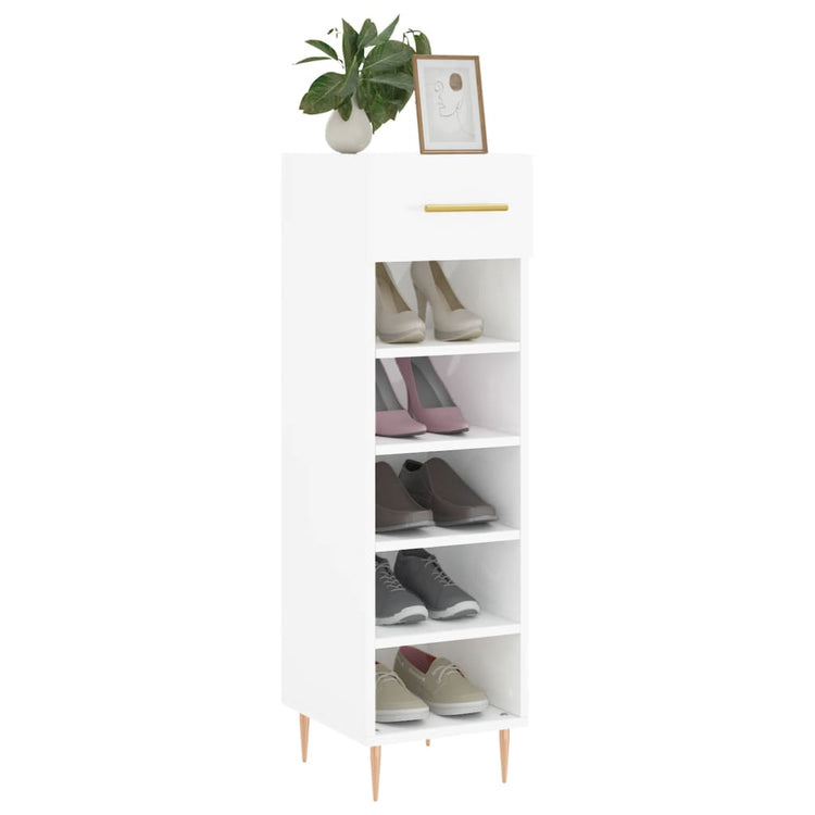 Vidaxx armoire à chaussures 30x35x105 cm bois fini blanc brillant