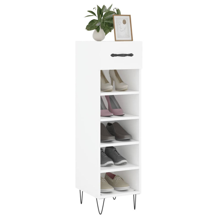 Vidaxx meuble à chaussures 30x35x105 cm bois d'ingénierie blanc