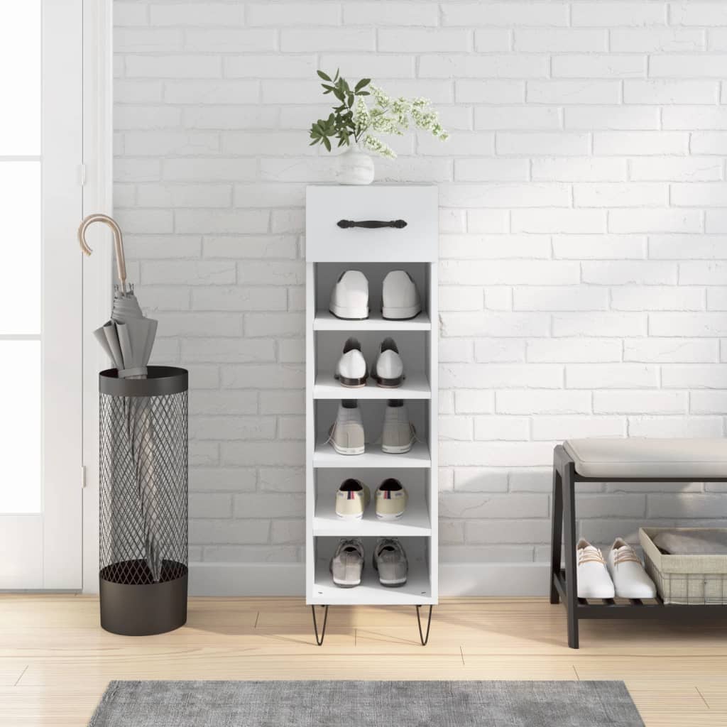 Vidaxx meuble à chaussures 30x35x105 cm bois d'ingénierie blanc
