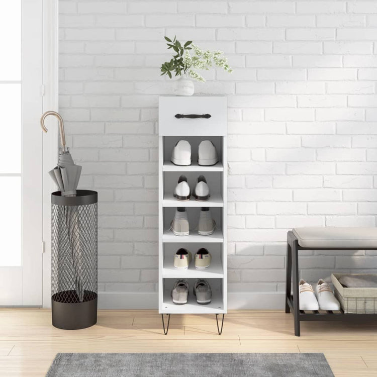 Vidaxx meuble à chaussures 30x35x105 cm bois d'ingénierie blanc