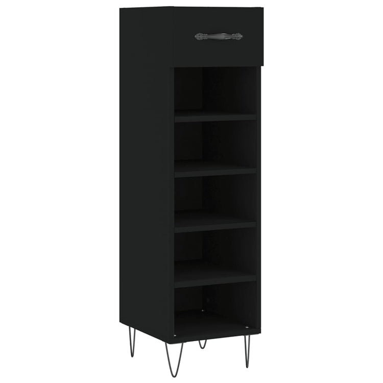 Vidaxx armoire à chaussures 30x35x105 cm bois fini noir