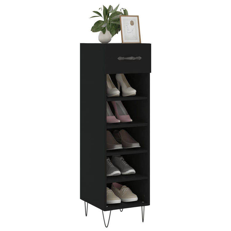 Vidaxx armoire à chaussures 30x35x105 cm bois fini noir
