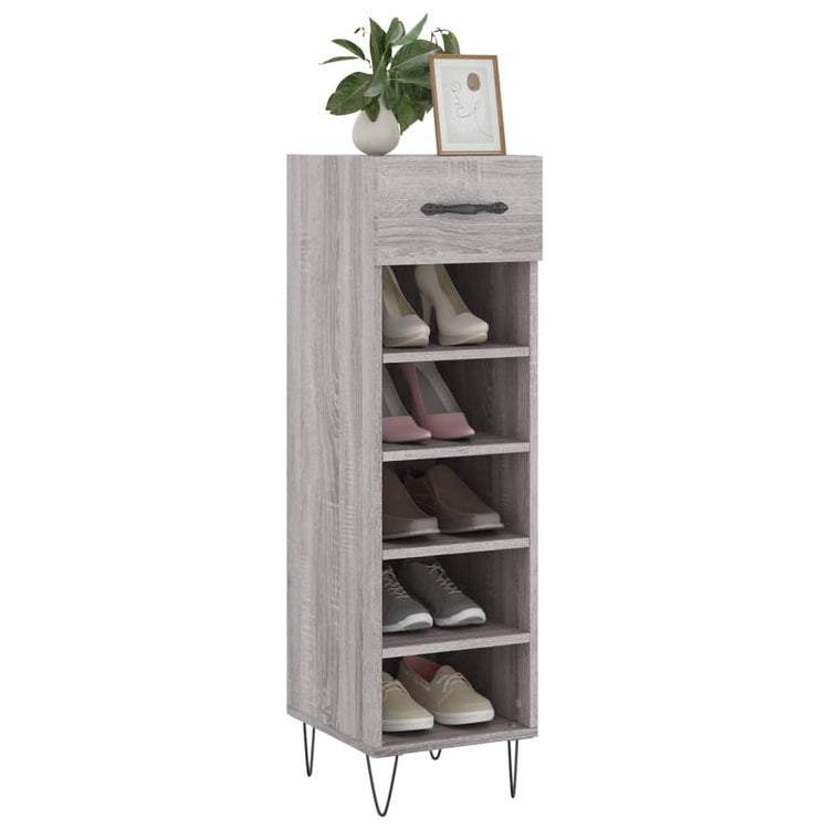 Vidaxx meuble à chaussures 30x35x105 cm bois d'ingénierie couleur chêne sonoma gris