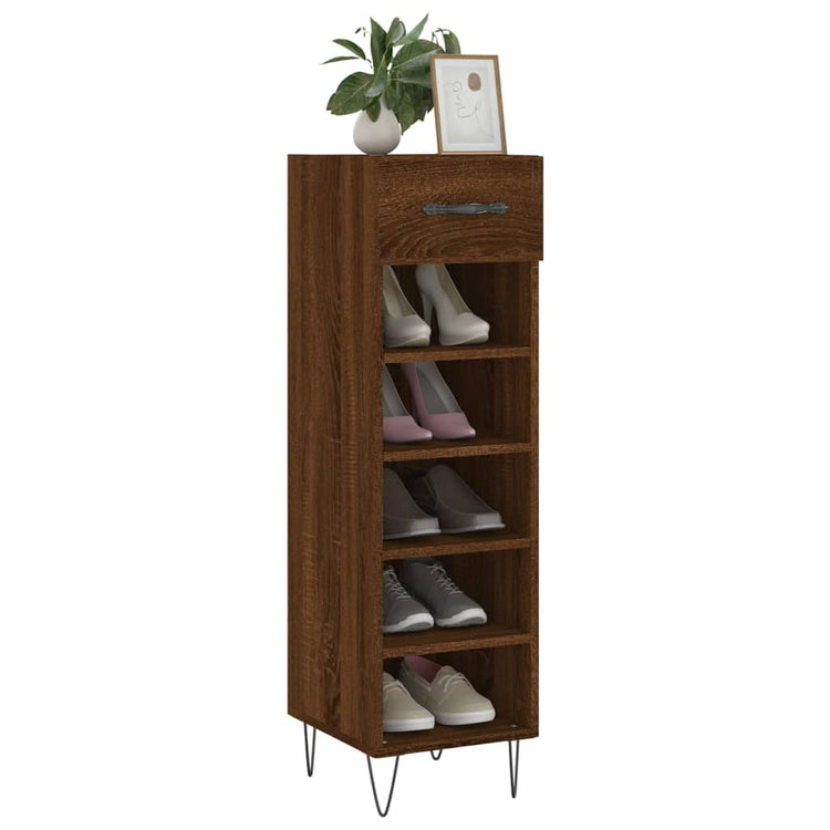 Vidaxx armoire à chaussures 30x35x105 cm bois fini couleur chêne marron