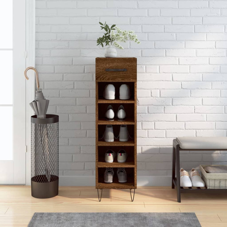 Vidaxx armoire à chaussures 30x35x105 cm bois fini couleur chêne marron
