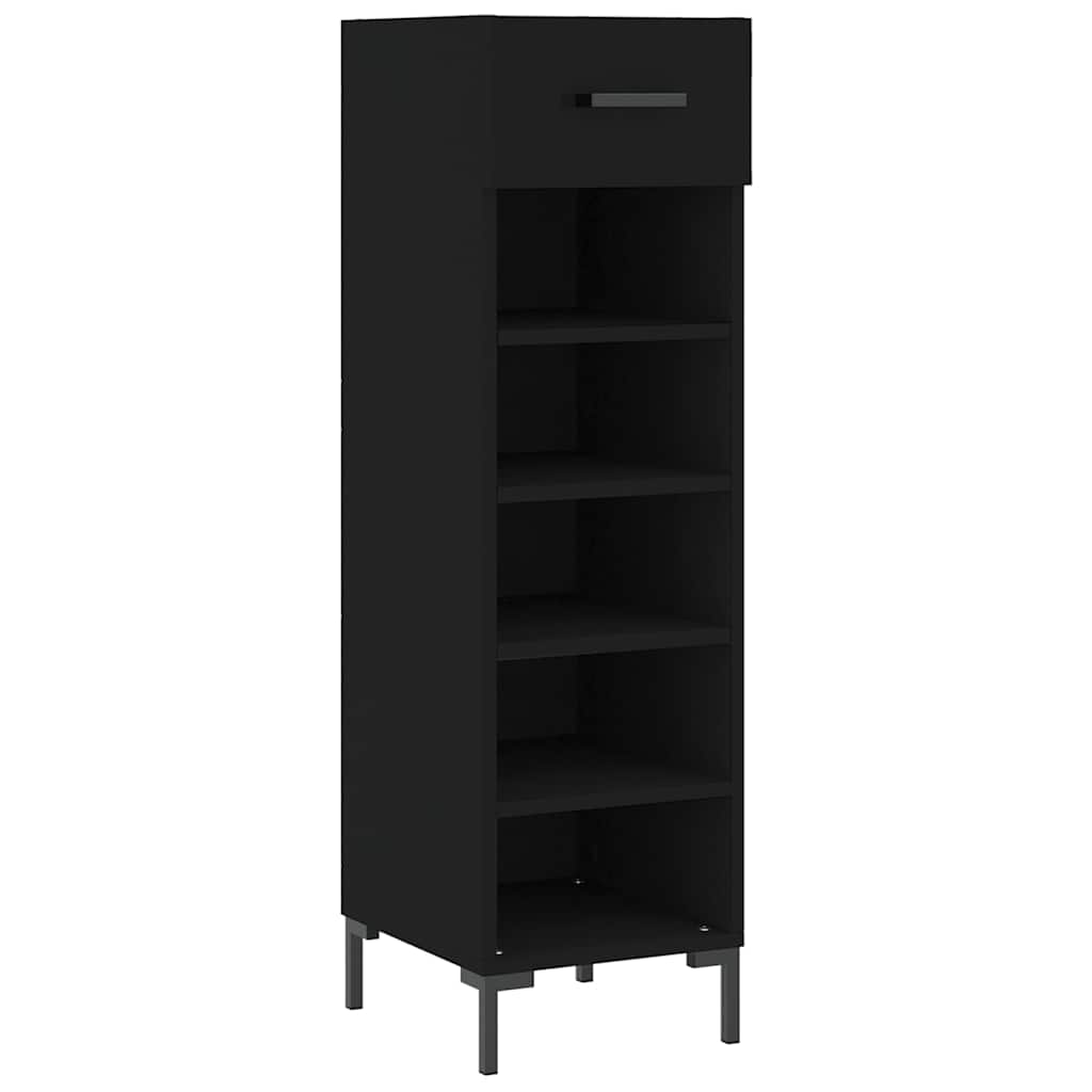 Vidaxx armoire à chaussures 30x35x105 cm bois fini noir