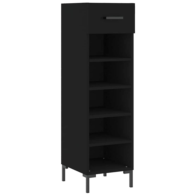 Vidaxx armoire à chaussures 30x35x105 cm bois fini noir