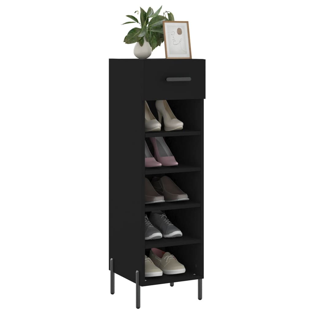 Vidaxx armoire à chaussures 30x35x105 cm bois fini noir