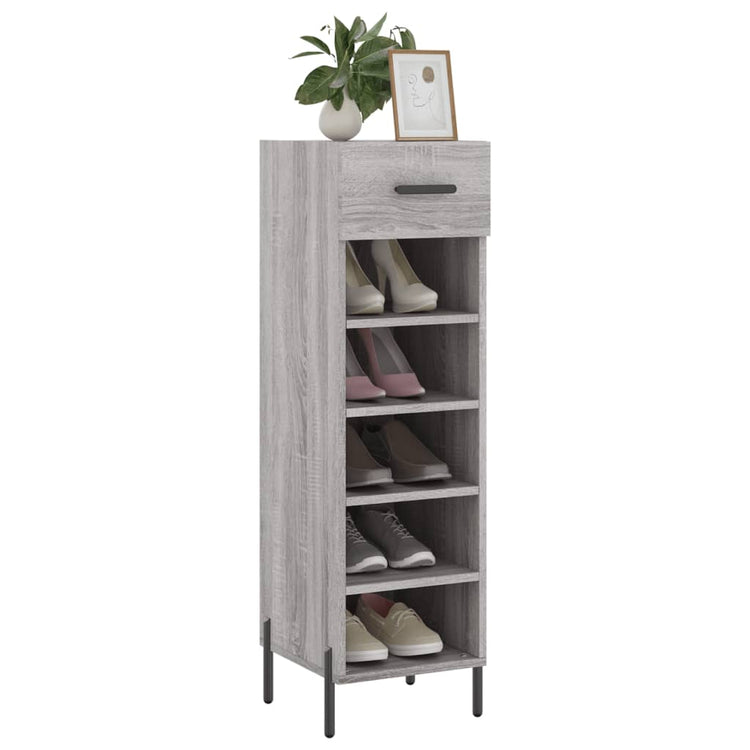 Vidaxx meuble à chaussures 30x35x105 cm bois d'ingénierie couleur chêne sonoma gris