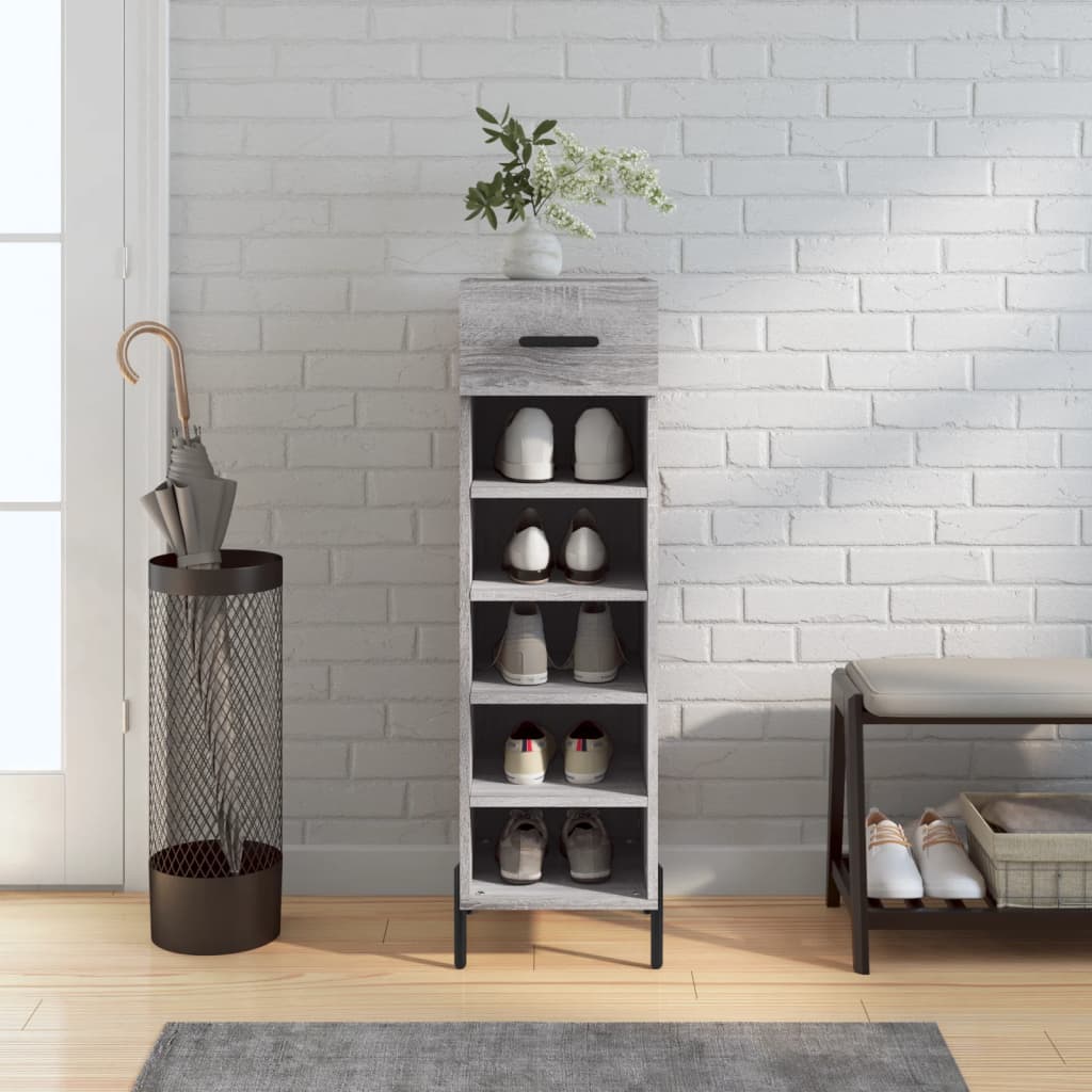 Vidaxx meuble à chaussures 30x35x105 cm bois d'ingénierie couleur chêne sonoma gris
