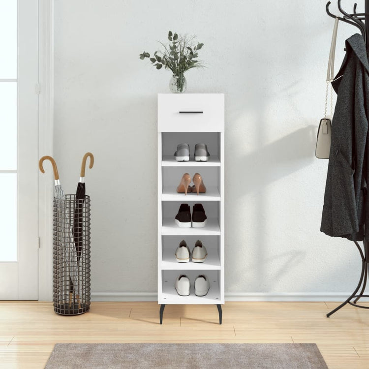 Vidaxx meuble à chaussures 30x35x105 cm bois d'ingénierie blanc