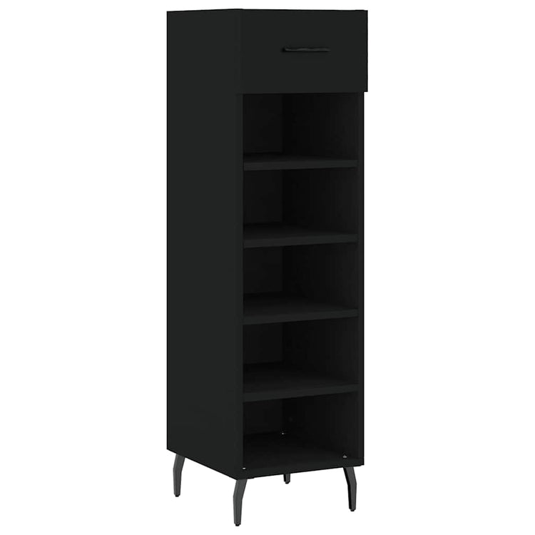 Vidaxx armoire à chaussures 30x35x105 cm bois fini noir